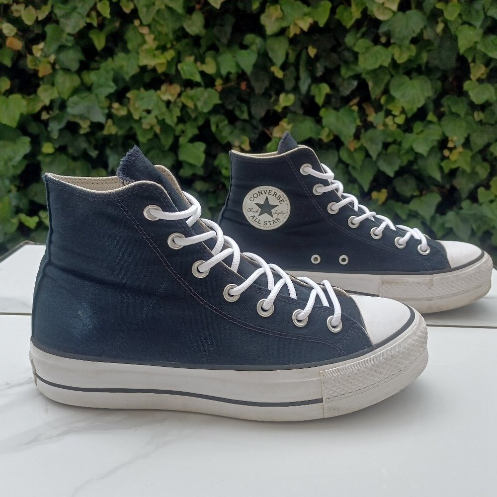 Converse All Star Hi Platform Sneakers Women's Size 9 Black/White